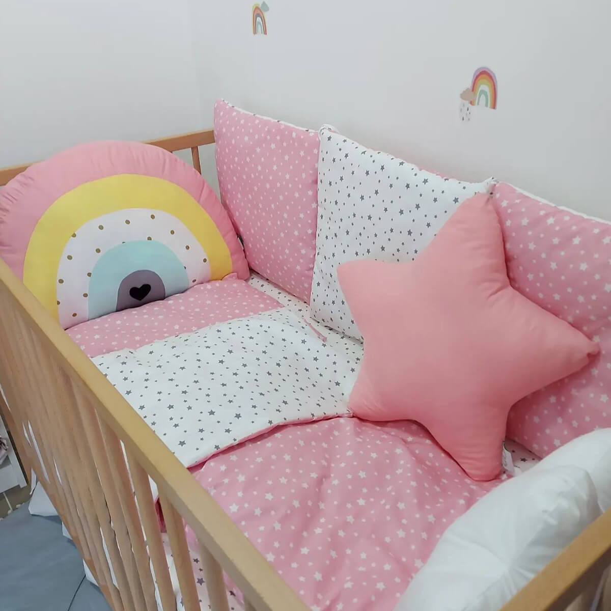 Duga komplet roze sa zvezdicama