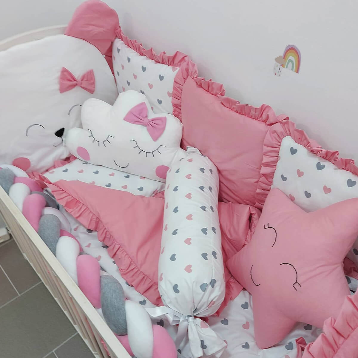 Meda komplet roze-srculenca