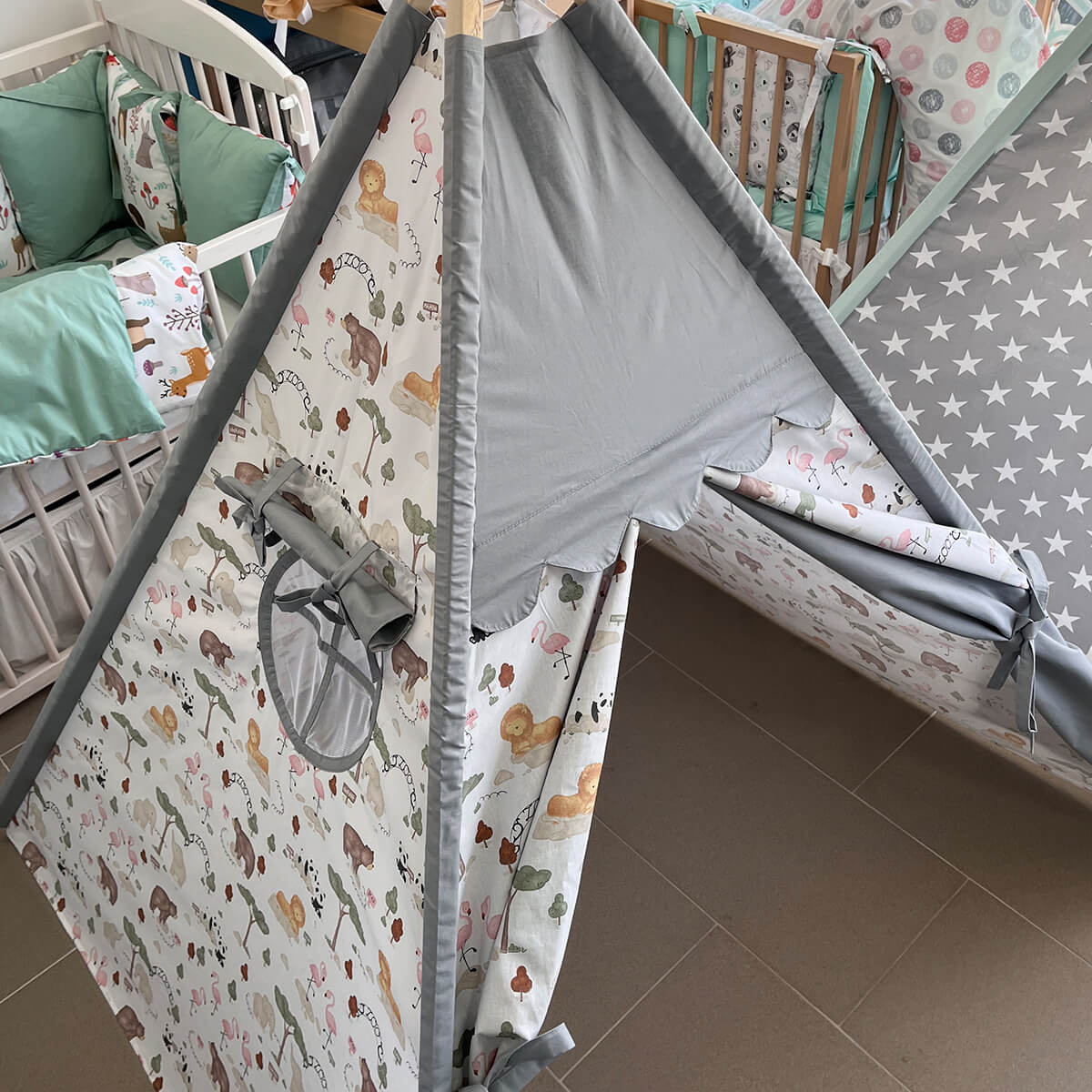 Šator tamno sivo-zoo dezen