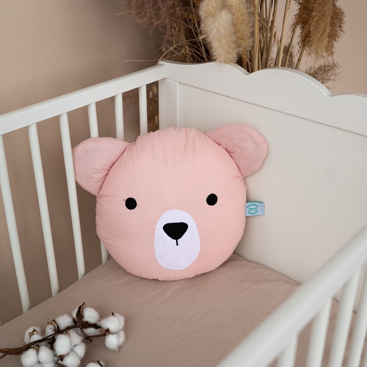 Moussline dekor jastuk meda roze