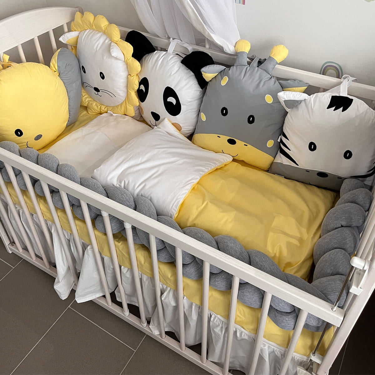 Zoo Družina komplet tamno siva-žuta-bela - Slika 2