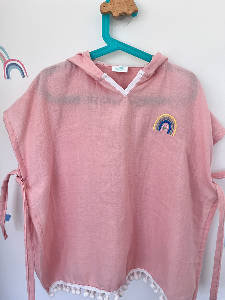 Pončo moussline roze