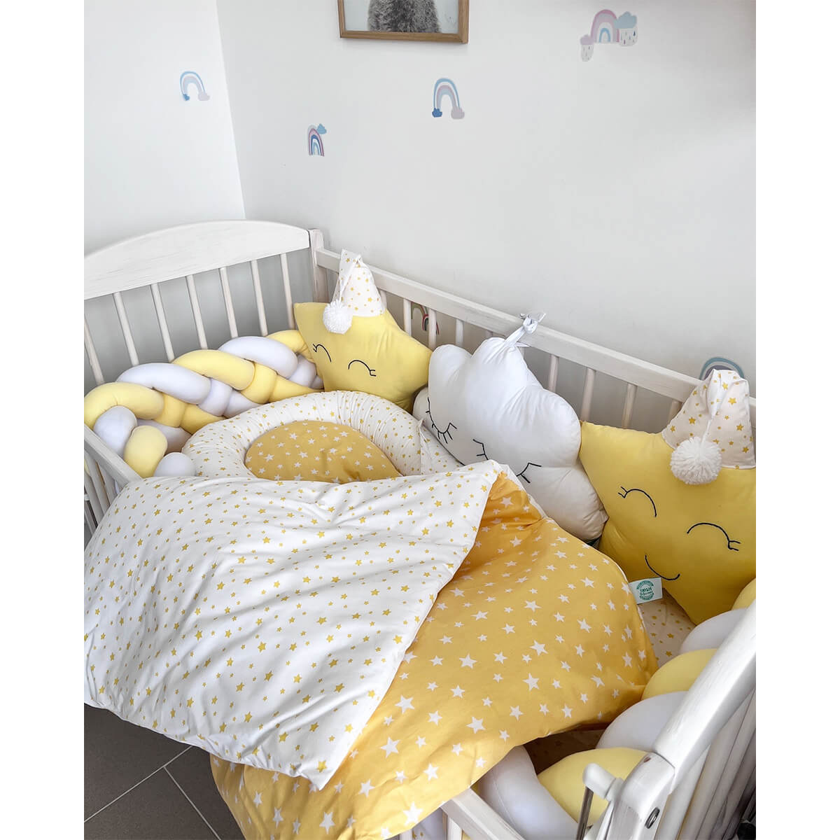 Pletenica komplet ogradica - žuto bele zvezdice - Slika 2