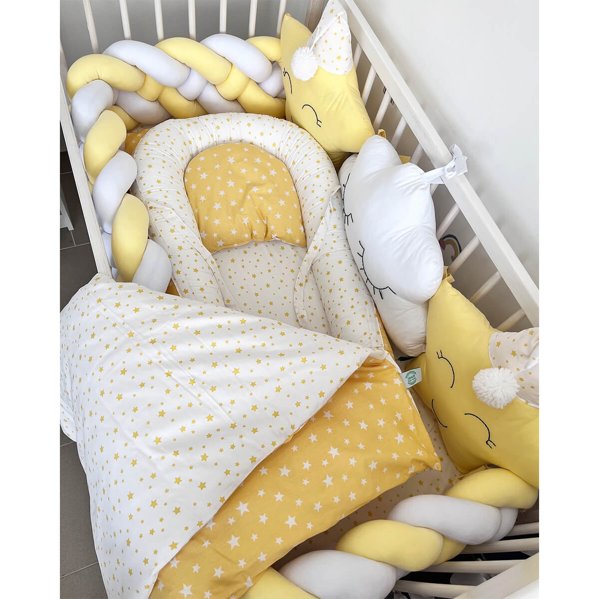 Pletenica komplet ogradica - žuto bele zvezdice - Slika 3