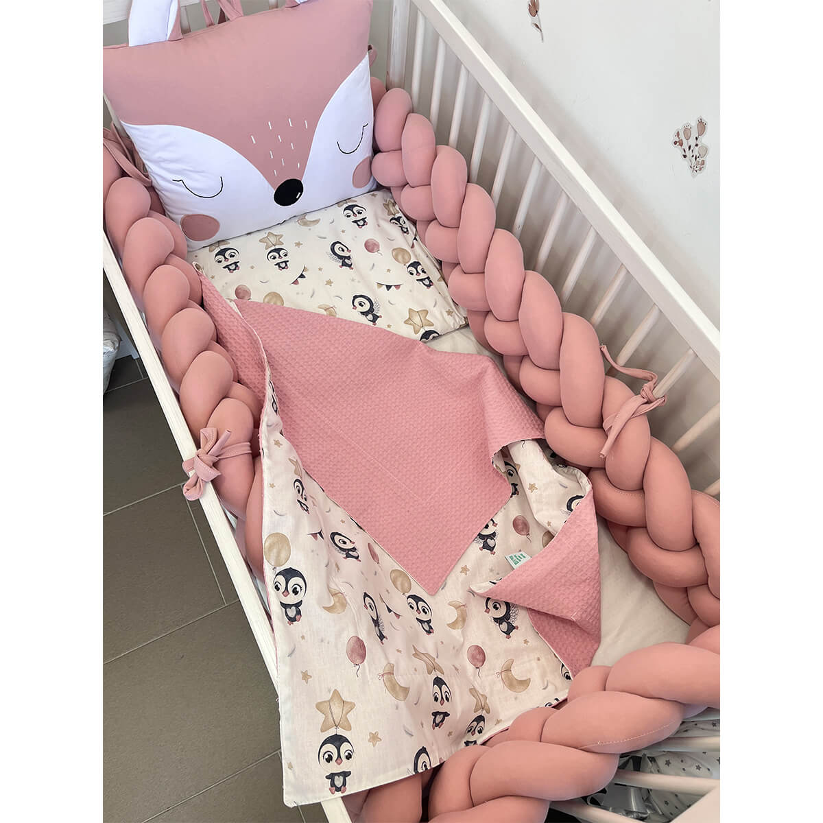 Pletenica komplet ogradica roze i lisica