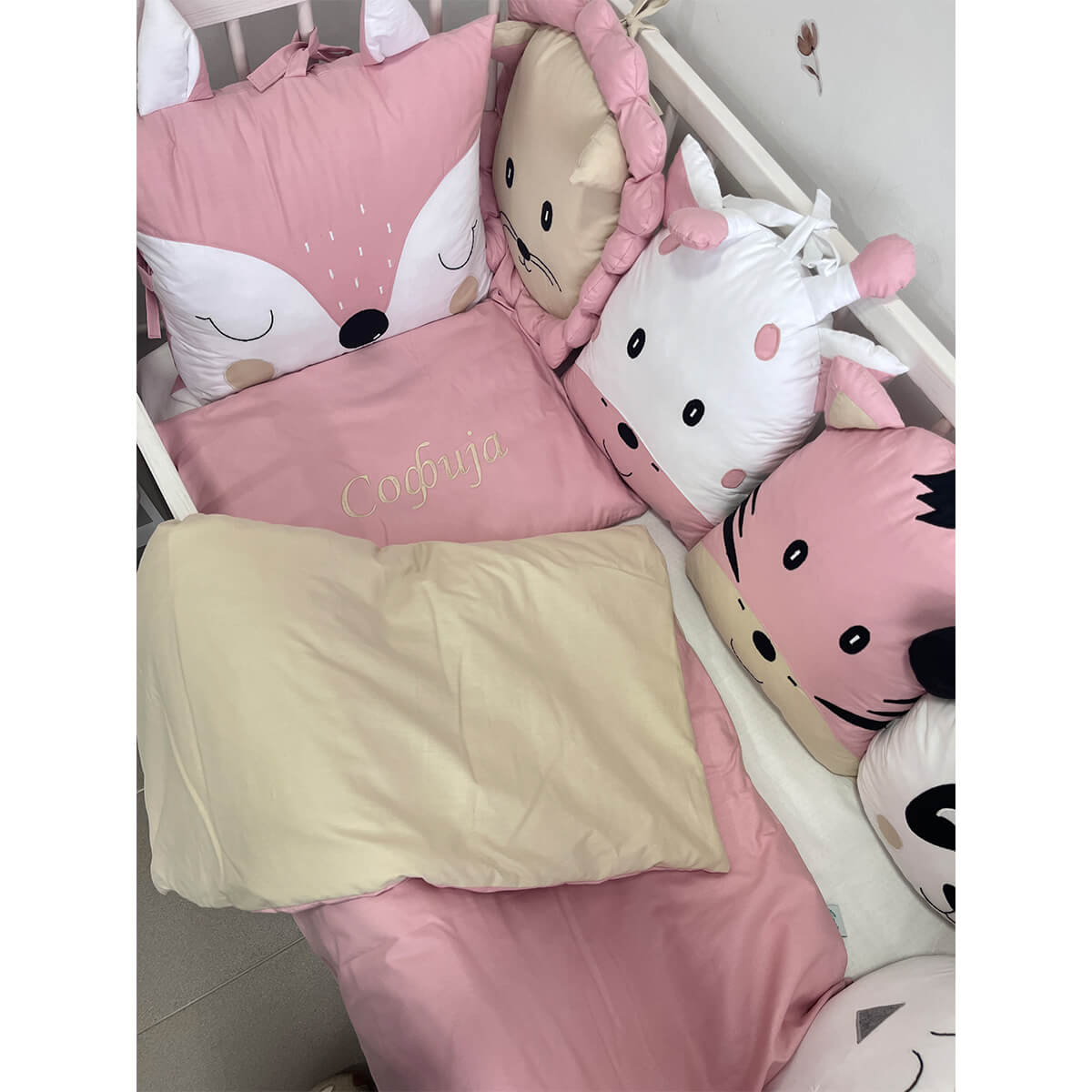 Zoo družina komplet kapućino-roze-belo - Slika 3