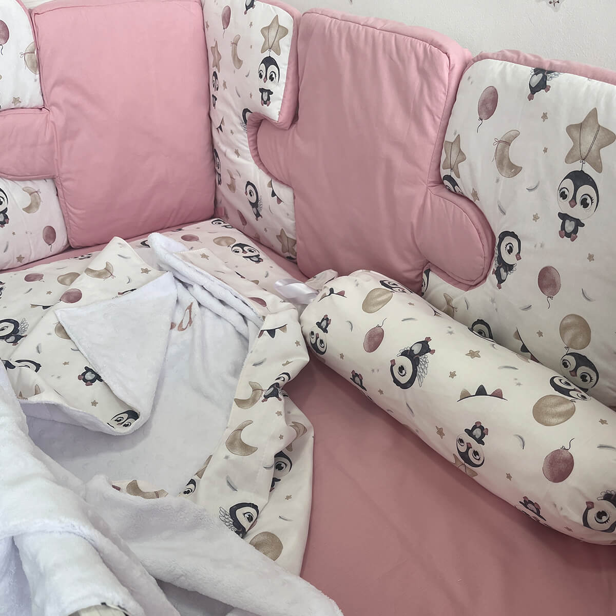 Puzzle komplet ogradica - puder roze i pingvini - Slika 2
