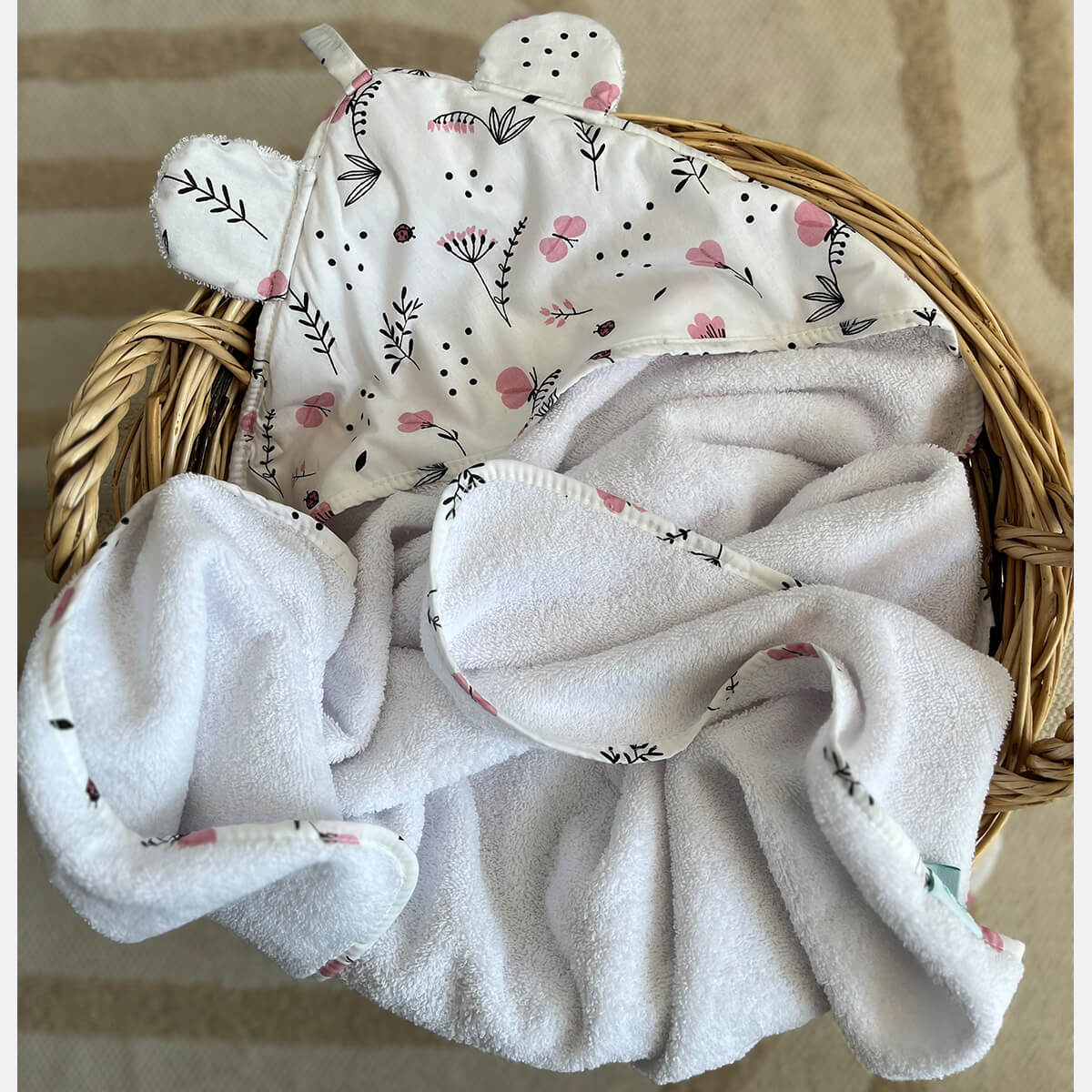 Peškiri za bebe - Cvetići roze