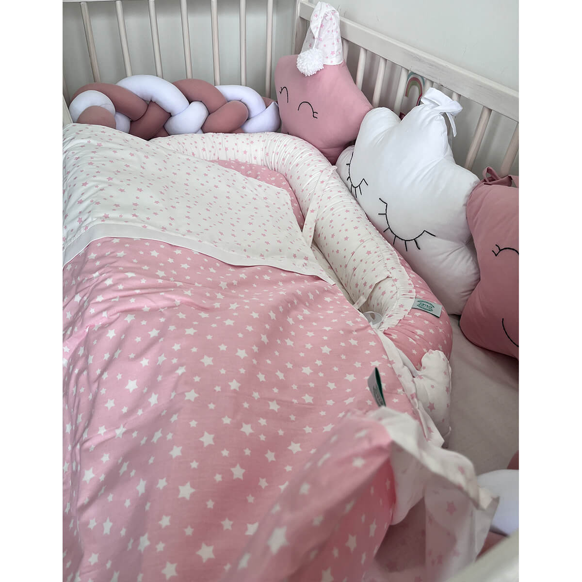 Pletenica komplet ogradica – Puder roze i zvezdice - Slika 2